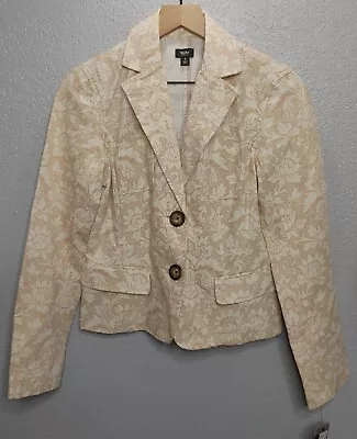 Mossimo Women's Casual Beige Floral Button Down Flat Front Jacket Size Medium S • $6