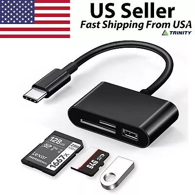 USB C To SD Card Reader Writer OTG Adapter Micro Memory Card Reader Card Reader • $7.49