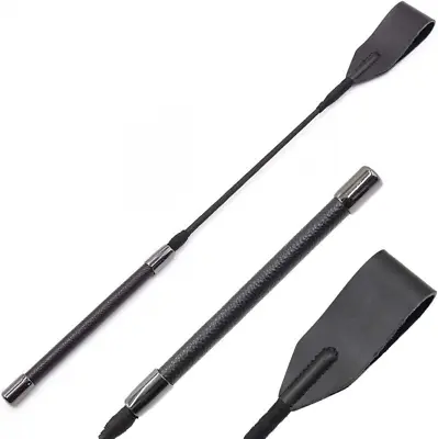 $16.56 • Buy 18  Real Riding Crop English Whip With Genuine Leather Top | Standard, Black 