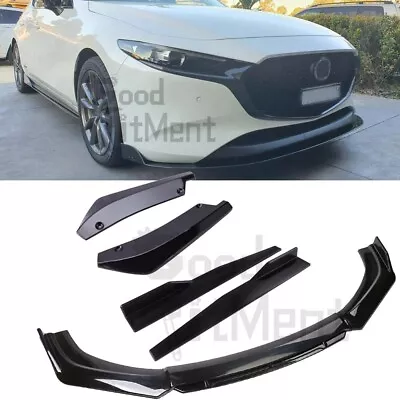 For Mazda 3 BK BL BN Black Front Bumper Lip Spoiler + Side Skirt + Rear Lip Kit • $156.87