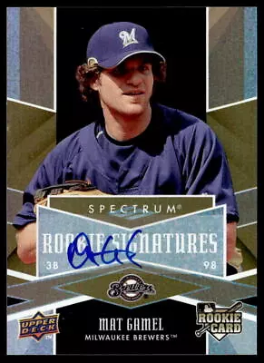 2009 Upper Deck Spectrum Auto #113 Mat Gamel   Baseball Milwaukee Brewers • $3.50