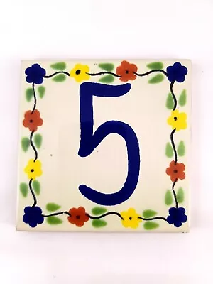 Mexican Talavera House Numbers Ceramic Tile 4.25  X 4.25  Handmade • $3.99