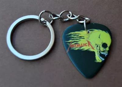 Metallica Flaming Skull Guitar Pick Keychain • $5