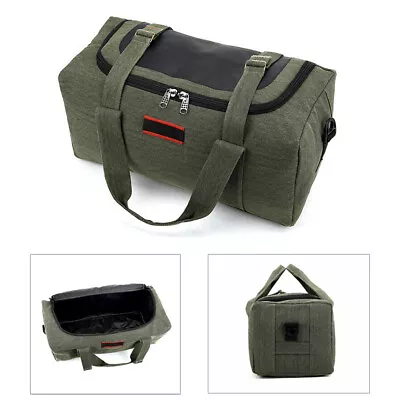 Military Men's Handbag Shoulder Bag Canvas Leather Gym Duffle Travel Luggage Bag • $15.67