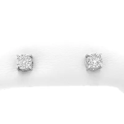 14k White Gold Diamond Gallery Frame Stud Earrings 1ctw New Zales • $902.50