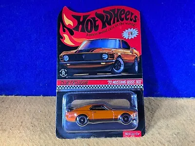 T10-66 Hot Wheels Red Line Club - ‘70 Ford Mustang Boss 302 - 2021 - Orange -nib • $46.95