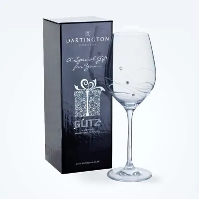 Dartington Crystal Glitz Single Wine Glass Gift Boxed Real Swarovski • £27.50