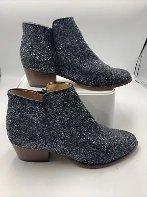 Cara London Navy Glitter Covered Western Ankle Boot UK Size 4. EU 37 • £26.50