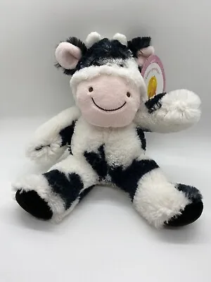 Waitrose Black And White Cow 9  Soft Toy Plush Beanie Comforter With TAG • £9.99