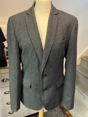 £9.99 • Buy Rhino Rugby Tweed Style Blue Mens Jacket Size M Made In England 