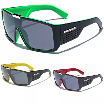 Biohazard Oversized Square Flat Top Men Sunglasses Shield Style Red Yellow Green • $7.95