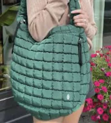 Free People FP Movement Quilted Carryall KELLY GREEN - WOW • $116.99