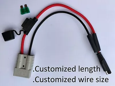 Fused Cable SAE To Anderson Compatible Plug. Customized Length& Wire Gauge • $96