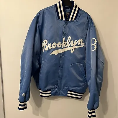 Brooklyn Dodgers Jacket Majestic Baseball Jackie Robinson Cooperstown Medium • £69.95