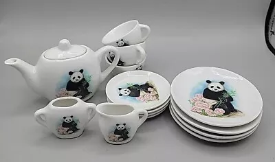 Panda Childs Miniature China Tea Set Missing 1 Cup  • $19.60