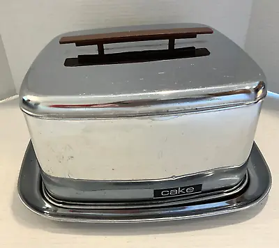 Lincoln Chrome Cake Box 1950’s/60’s Mid Century Kitchen Food Storage Vintage • $63.75