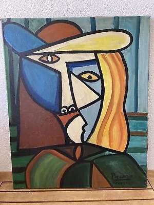 Pablo Picasso -Original Oil On Canvas 1936-hand Signed XXXVINO STAMPA Antique • $588
