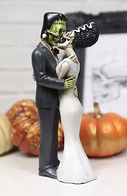 Ebros DOD True Love Kiss Skeleton Frankenstein Bride And Groom Couple Figurine • $33.99