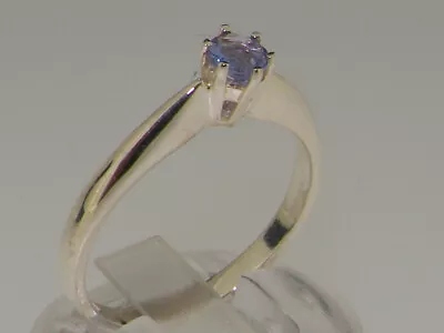 9ct White Gold Natural Tanzanite Womens Solitaire Ring - Sizes J To Z • £389