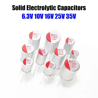 £3.97 • Buy 5 Pcs Solid Aluminum Electrolytic Capacitor PBC 6.3V 10V 16V 25V 35V 100-1000 UF
