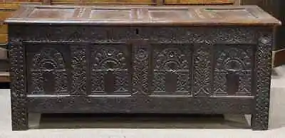 Antique English 17th Century Jacobean Carved Blanket Chest Coffer Trunk 1600's • $3100