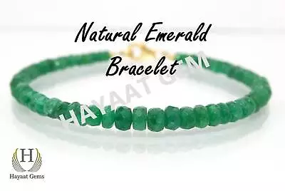 Natural Emerald Beads Original Zambian 3 MM Size Drilled Bracelet Anxiety • $29