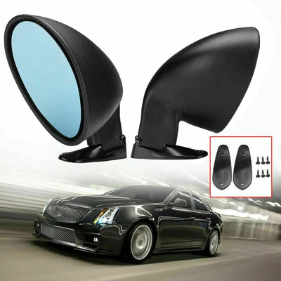 $40.99 • Buy 2x Universal Vintage Car Door Side View Wing Mirror Matte Black W/ Gaskets