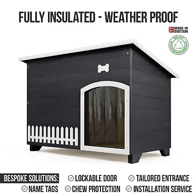 Outdoor Dog Kennel / House Winter Weather Proof Insulated - XL Black 001 • £299.99