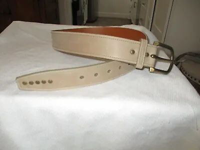 Bryant Park Men's Belt 36  Genuine Leather Belt Suede Tan  Brass 1.5  Made Usa • $19.99