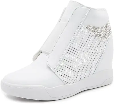 $67.99 • Buy LIURUIJIA Women's Ankle Boots Fashion Sneakers Hike High Top Black White... 