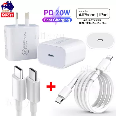 $7.99 • Buy 20W USB Type-C Wall Adapter PD Power Fast Charger For IPhone 14 13 12 Pro IPad