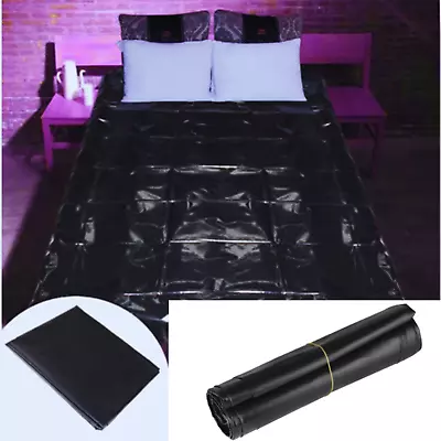 Black Sex Waterproof Sheets New PVCWet Games Faux Leather For Sex Blanket Bed • $16