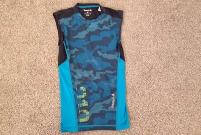 Reebok Slim Fit Vest Mens Blue Camo Medium Newr New • £7.99