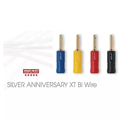 QED Silver Anniversary XT Bi-wire Cable 2+4 AIRLOC ABS Plugs Fitted 1 X 1.0m • £43.95