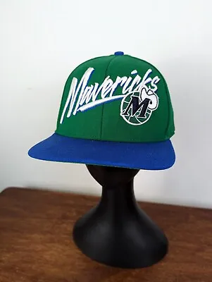 Dallas Mavericks Mitchell & Ness NBA Snapback Hat Adjustable Green & Blue • £16