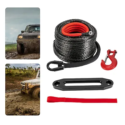 1/2 X92' Synthetic Winch Rope Line Recovery Cable W/Winch Hook For ATV UTV SUV • $62.84