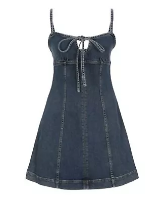 Alexa Chung Denim Mini Dress In Mid Denim. UK6. • $150