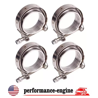 3  V-Band Flange&Clamp Kit Male/Female With Ridge Exhaust Stainless X4 • $45.95