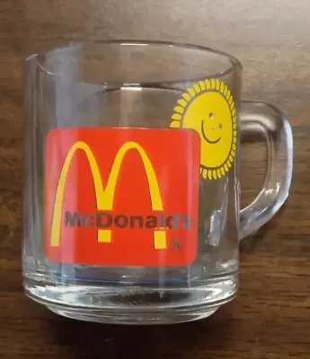 McDonalds Logo Anchor Hocking Clear Glass Coffee Cup Mug Sunshine Advertising  • $39.96