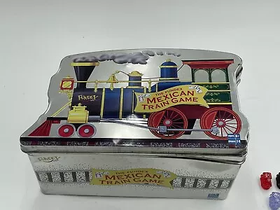 Fundex Mexican Train Game Dominos Electonic Sound 3D Hub Metal Storage Tin 2002 • $49.99