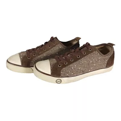 UGG  Women's Evera US9 Brown Suede Tweed Fur Lined Trainers Sneakers Shoes  • £38.54