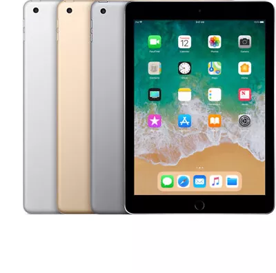 Apple IPad 5th Gen 9.7  32GB 128GB Gray Gold Silver WiFi Or Cellular- Acceptable • $109.99