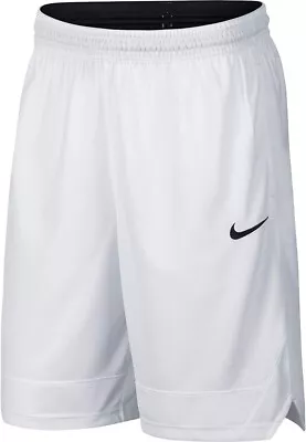 NWT Men's Nike Icon Dri-Fit Basketball Shorts White Black Dri Fit Size S M L • $19.95