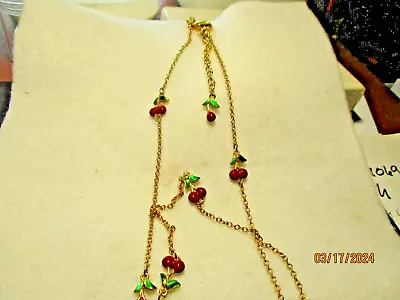 Joan Rivers 44  Enamel Cherries Necklace • $22.99