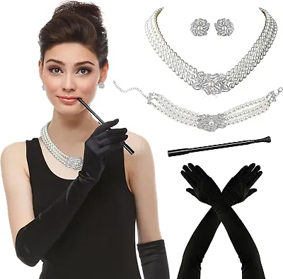 $35.41 • Buy Audrey Hepburn Holly Golightly Breakfast At Tiffanys Costume Accessory Necklace 