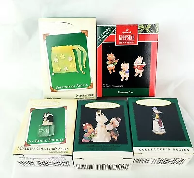 Hallmark Miniature Christmas Ornaments -Lot Of 5-Mad Hatter-Flinstones-Harmony • $14.92