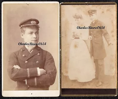 Cdv Merchant Navy Man & With His Wife Victorian Antique Photo Santiago • $18.89