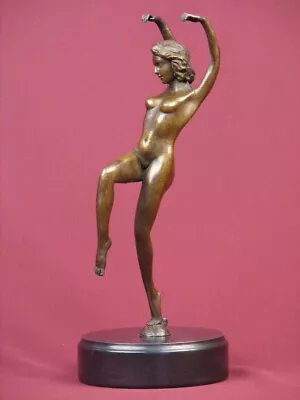 Bronze Statue  Art Deco Dancer Handcrafted Sculpture On Marble Base • $129