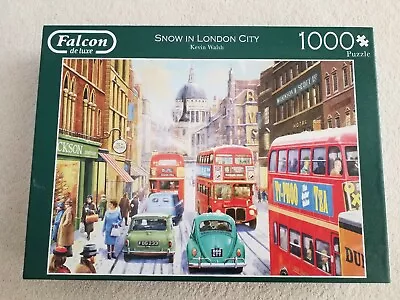 Falcon Delux Snow In London City 1000 Piece Jigsaw Puzzle • £5