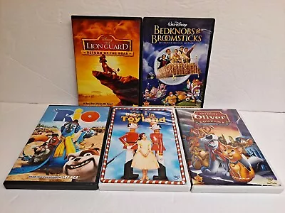 Disney DVD Lot Of 5 Movies Oliver Lion Guard Bedknobs RIO Babes IN Toyland! • $10.98